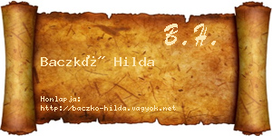 Baczkó Hilda névjegykártya